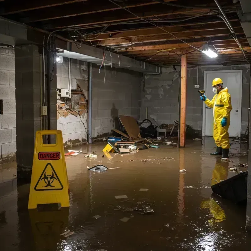 Flooded Basement Electrical Hazard in Mount Sterling, IL Property